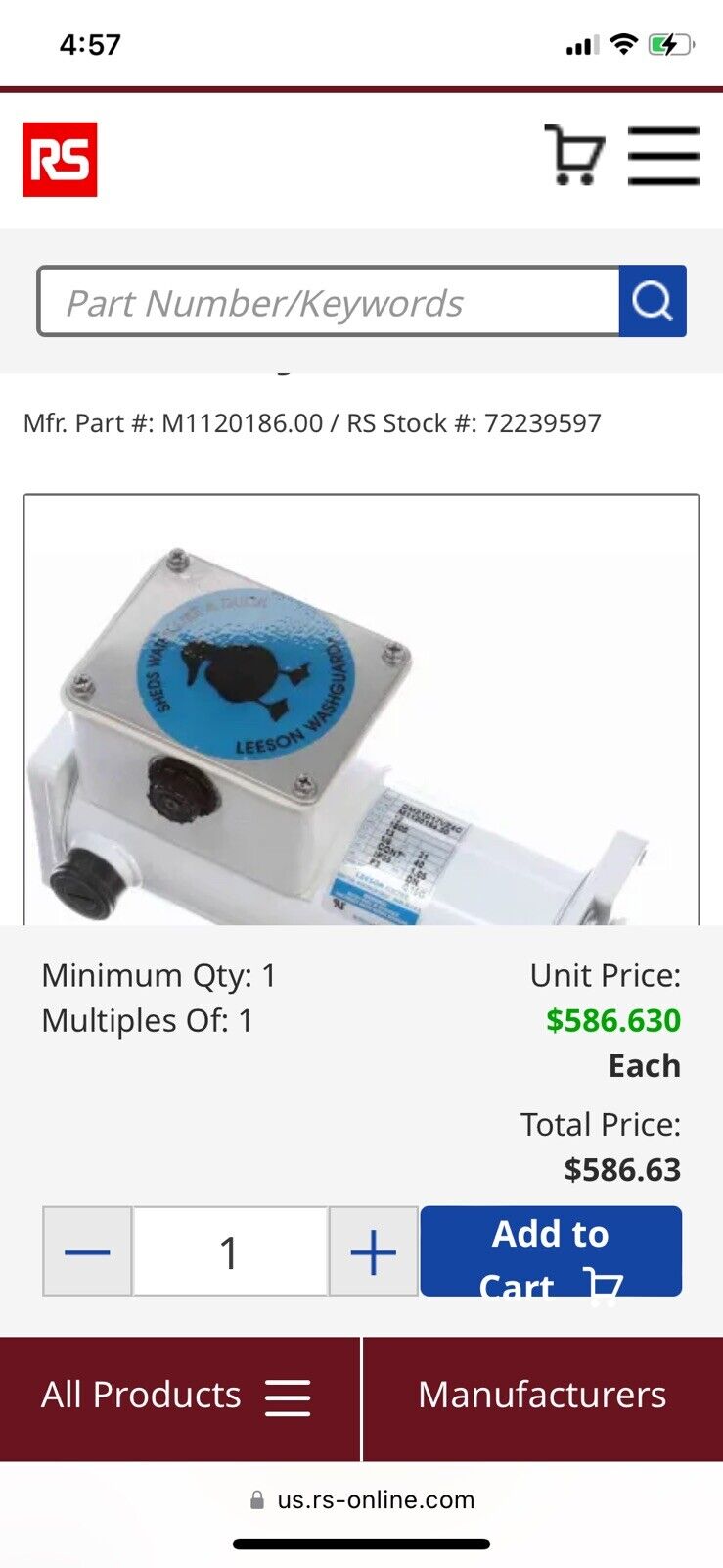 2 Lesson Cont. Duty 1/4 HP 12 Volt Elec. Motors, Mudlogging (1 Used & 1 New)