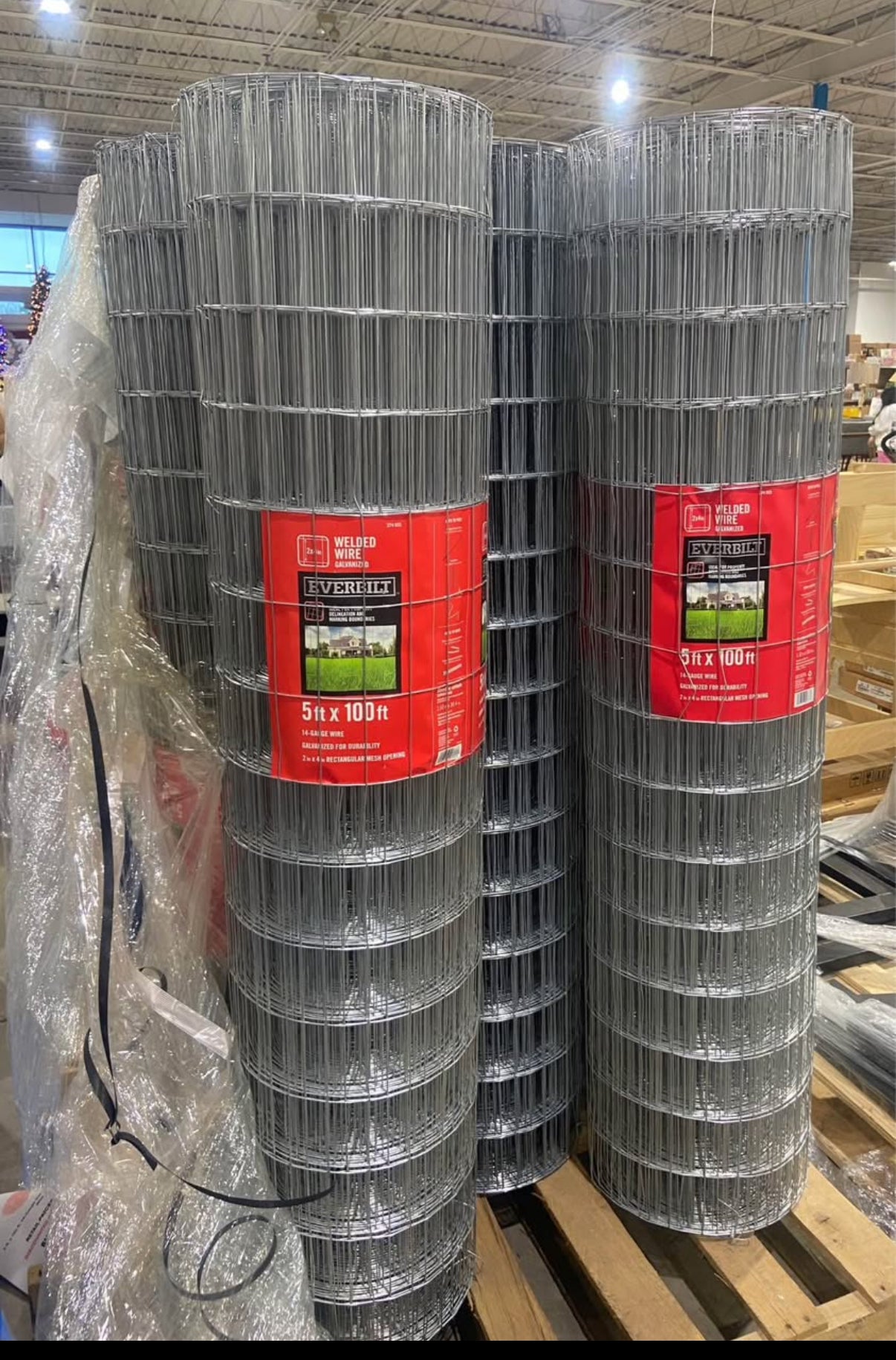 100ft x 5ft 2”x4” Galvanized Fencing Trees