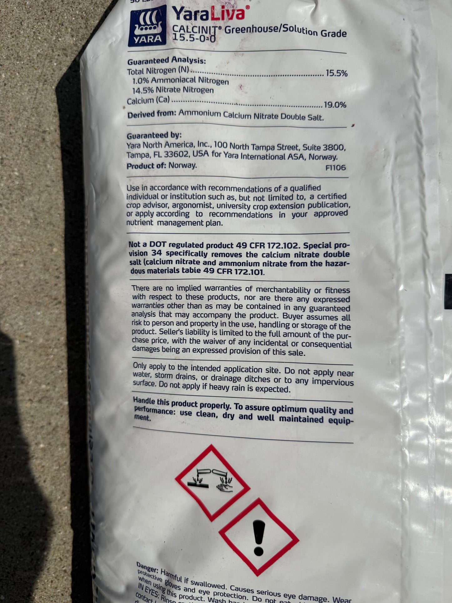 15.5% Calcium Nitrate-Soluble Type "Yara Liva"