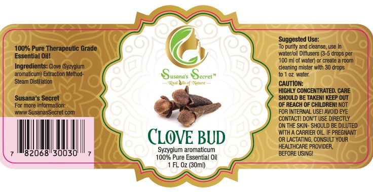 CLOVE BUD OIL Óleo Essencial 100% PURO 1 Fl Oz / 30ml- com pipeta conta-gotas