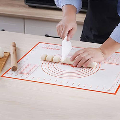 2 Pack - Non-Stick Silicone Baking Mat - (15.7'x19.7'inch) Pastry Mat with Measurements Perfect for for Pizza, Cake, Fondant, Cookies and Bread Making - Medium