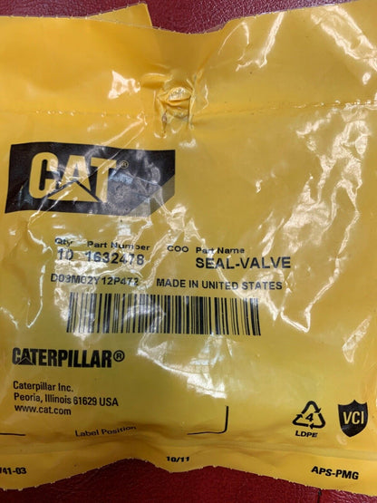 10 NEW Genuine Caterpillar (CAT) 163-2478 or 1632478 SEAL-VALVE, LOT OF 10