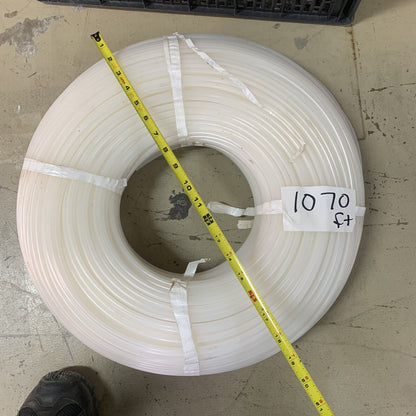 1/4" OD Natural Poly Tubing. 1070 Ft Length Gas Water Tube Beverage Soda