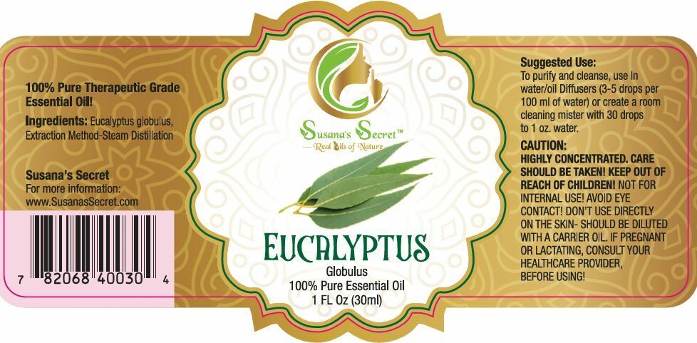 Susana’s Secret EUCALYPTUS- 100% Essential Oil 1oz/30ml W/ Dropper