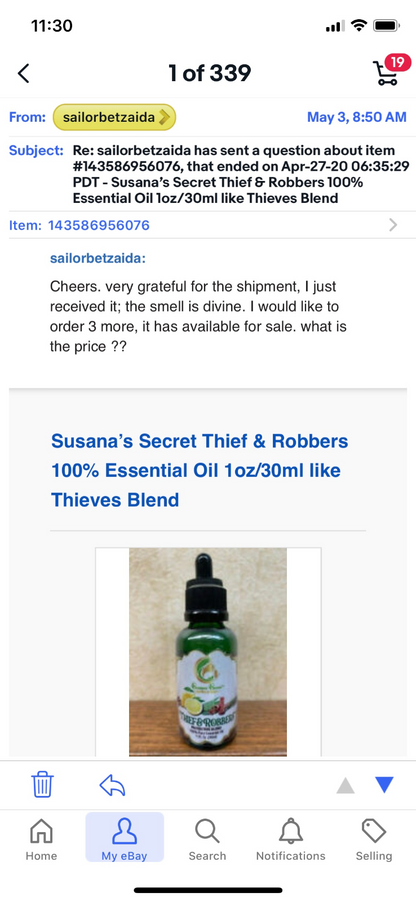 Like Thieves Susana's Secret Thief & Robbers 100% Essential Oil 2oz