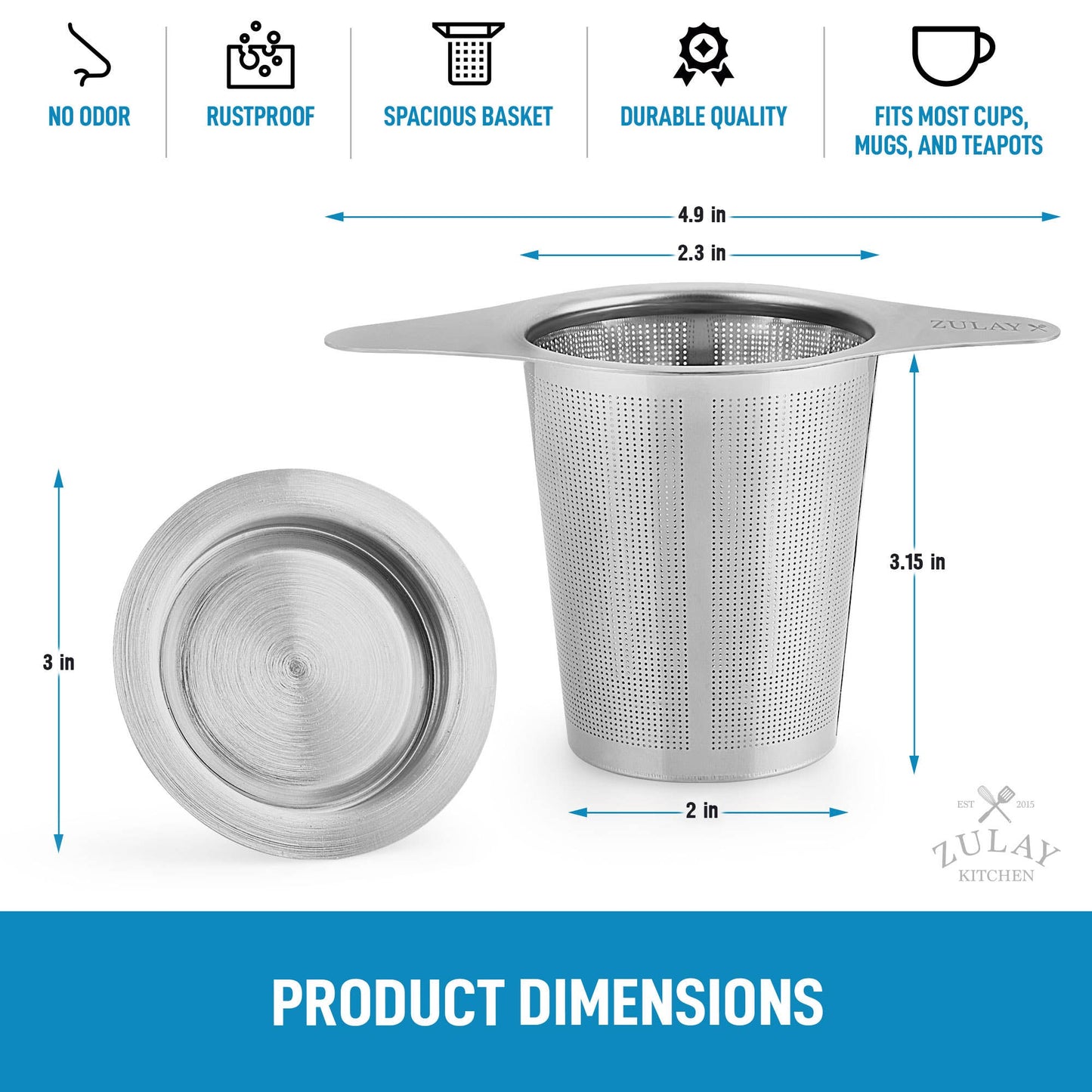 Large Stainless Steel Tea Filter For Loose Tea