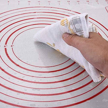 2 Pack - Non-Stick Silicone Baking Mat - (15.7'x19.7'inch) Pastry Mat with Measurements Perfect for for Pizza, Cake, Fondant, Cookies and Bread Making - Medium