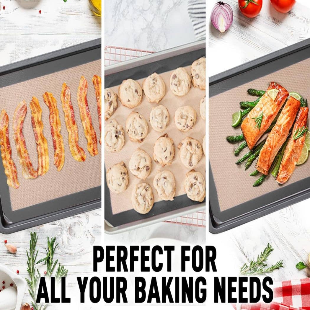 Silicone Baking Mats 2 Pack - Hangable & Shelf Ready