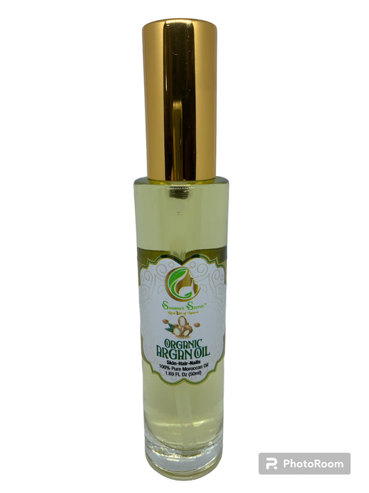 ÓLEO DE ARGAN ORGÂNICO 100% PURE (Deodorizado) do Marrocos 50ml/1.69 Fl Oz.  Bomba De Tratamento Cosmético Dourado