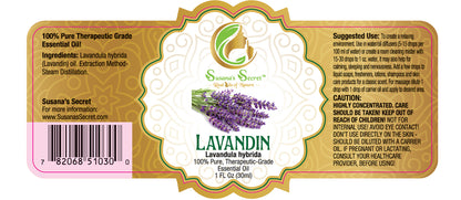 LAVANDIN (Lavender) Essential Oil- 100% PURE, Therapeutic-Grade, 1 FL Oz/30 ml- Glass bottle w/dropper pipette