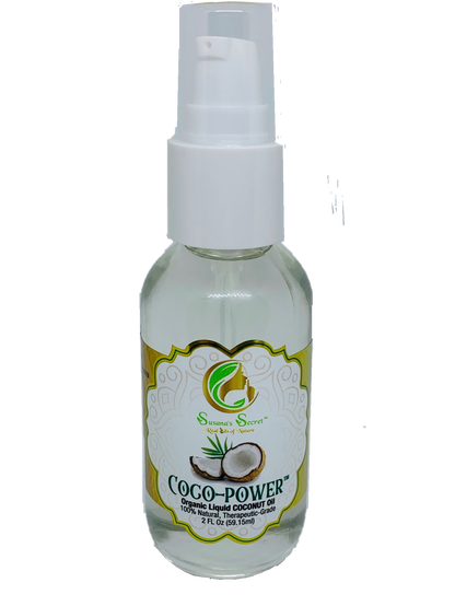 "COCO-POWER"- Organic Liquid COCONUT MCT Oil (Heat Pressed)- 100% PURE, Therapeutic- Grade, 2 FL Oz/59.15 ml- Glass bottle w/treatment pump