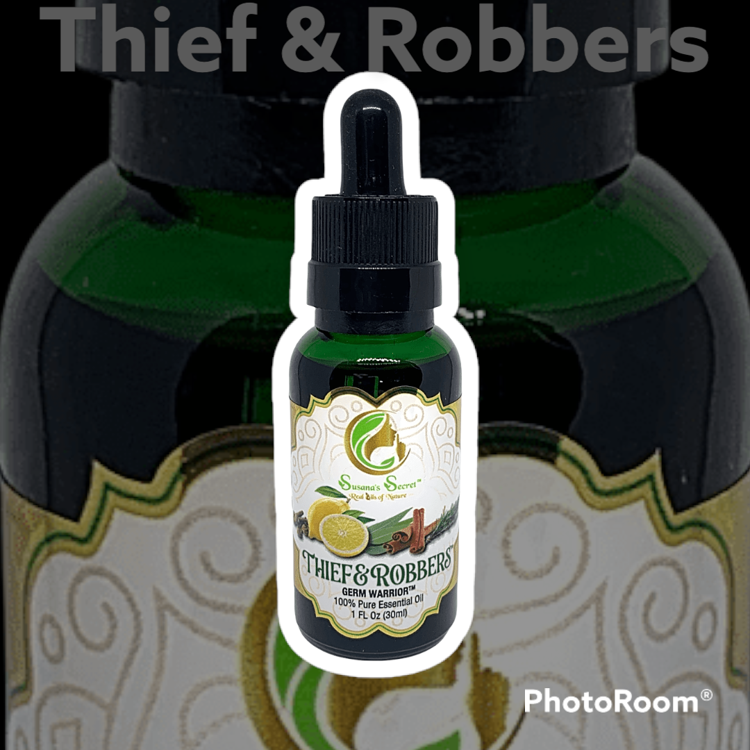 "THIEF & ROBBERS"-Germ Warrior- Essential Oil Blend- 100% PURE, Therapeutic-Grade, 1 FL Oz/30 ml- Glass bottle w/dropper pipette. Thief & Robbers is our version of Young Living's Thieves